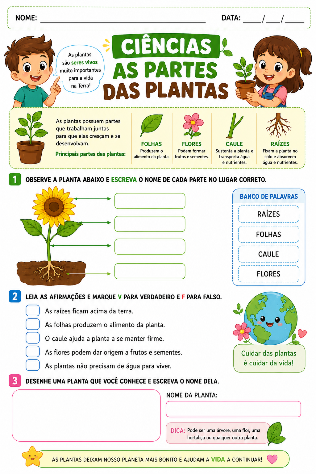 Amostra material de Ciências - Plantas